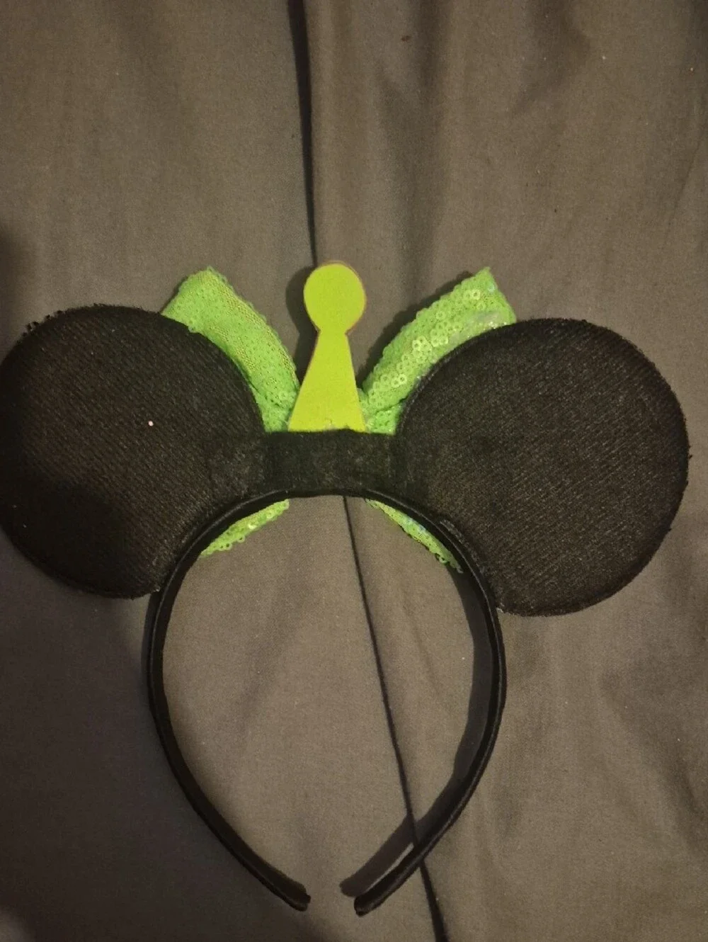 Green Sequin Alien Bow Minnie Ear Headband